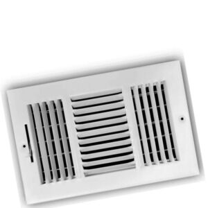 Everbilt 10 in. x 6 in. 3-Way Steel Wall / Ceiling Register, White